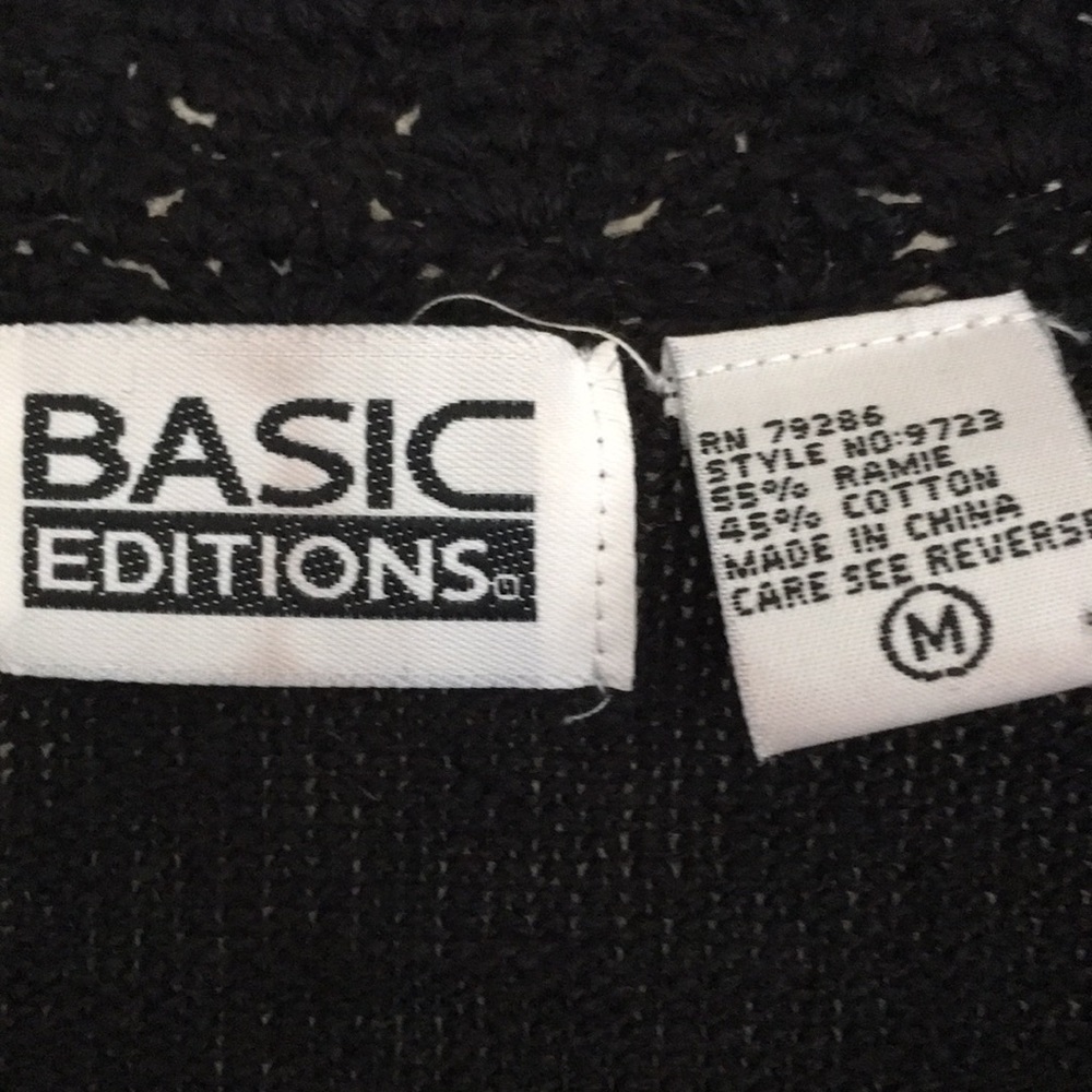 Basic Editions Black Button Down Woven Top Size M… - image 6